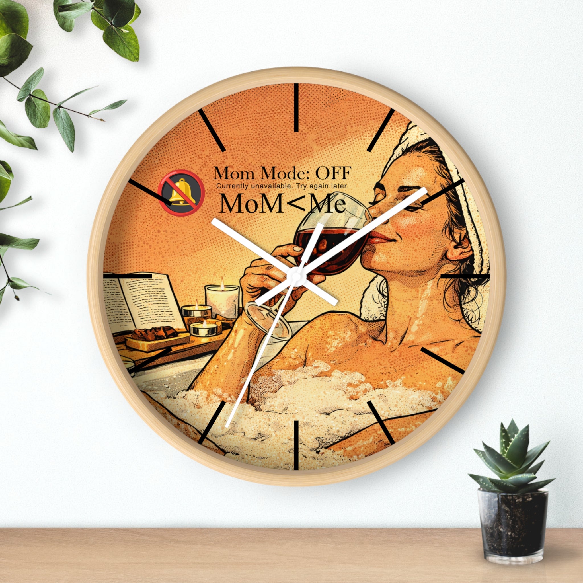MoM < Me “Mom Mode: OFF” Wall Clock