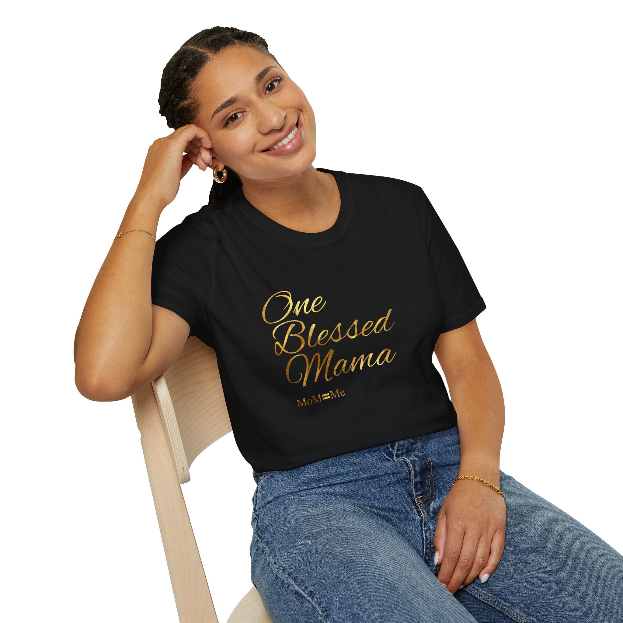 MoM=Me One Blessed Mama – Women’s Softstyle T-Shirt