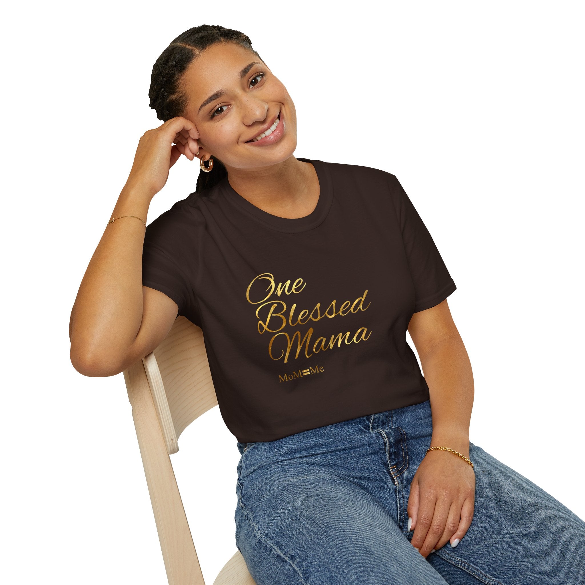 MoM=Me One Blessed Mama – Women’s Softstyle T-Shirt