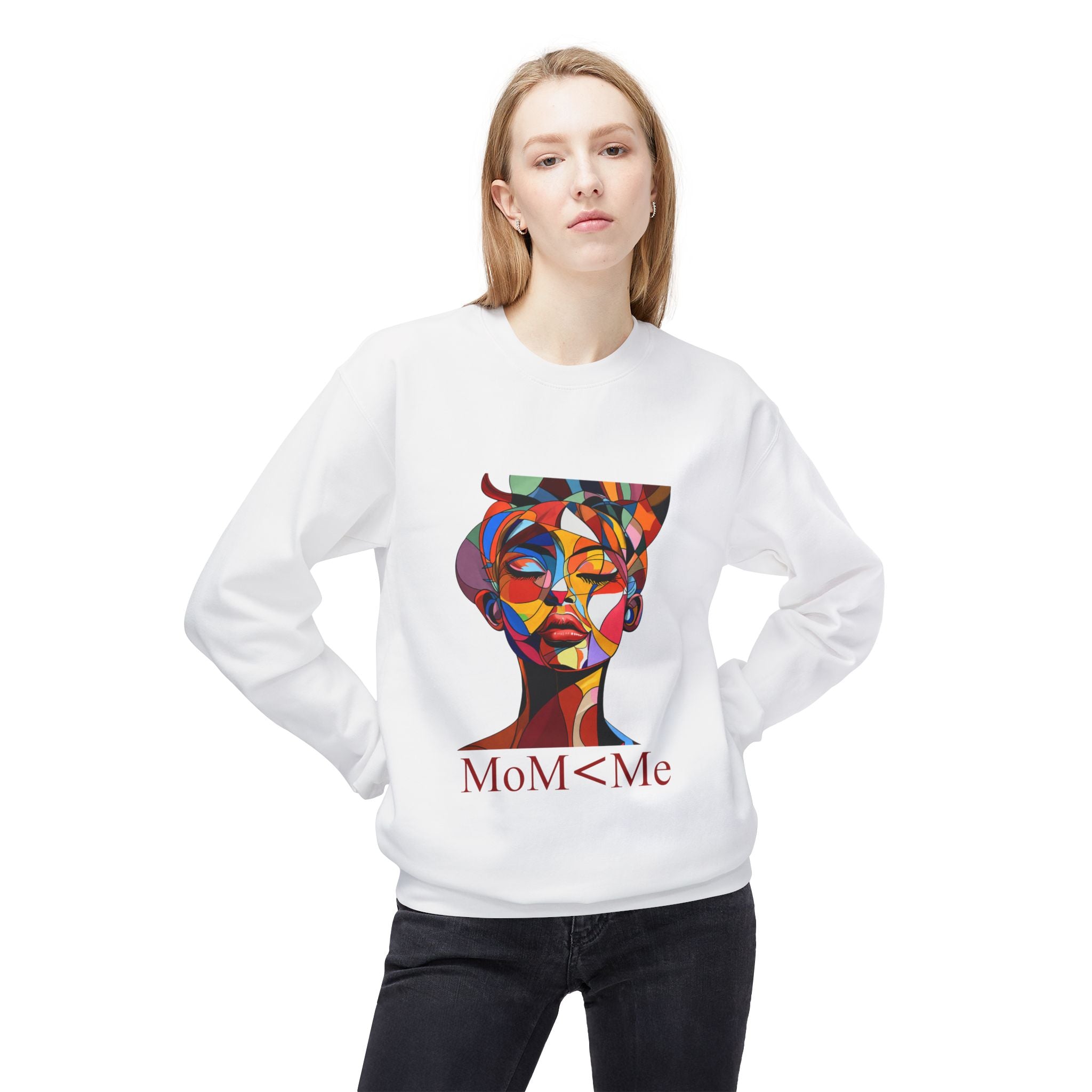 MoM < Me Unisex Midweight Softstyle Fleece Crewneck Sweatshirt