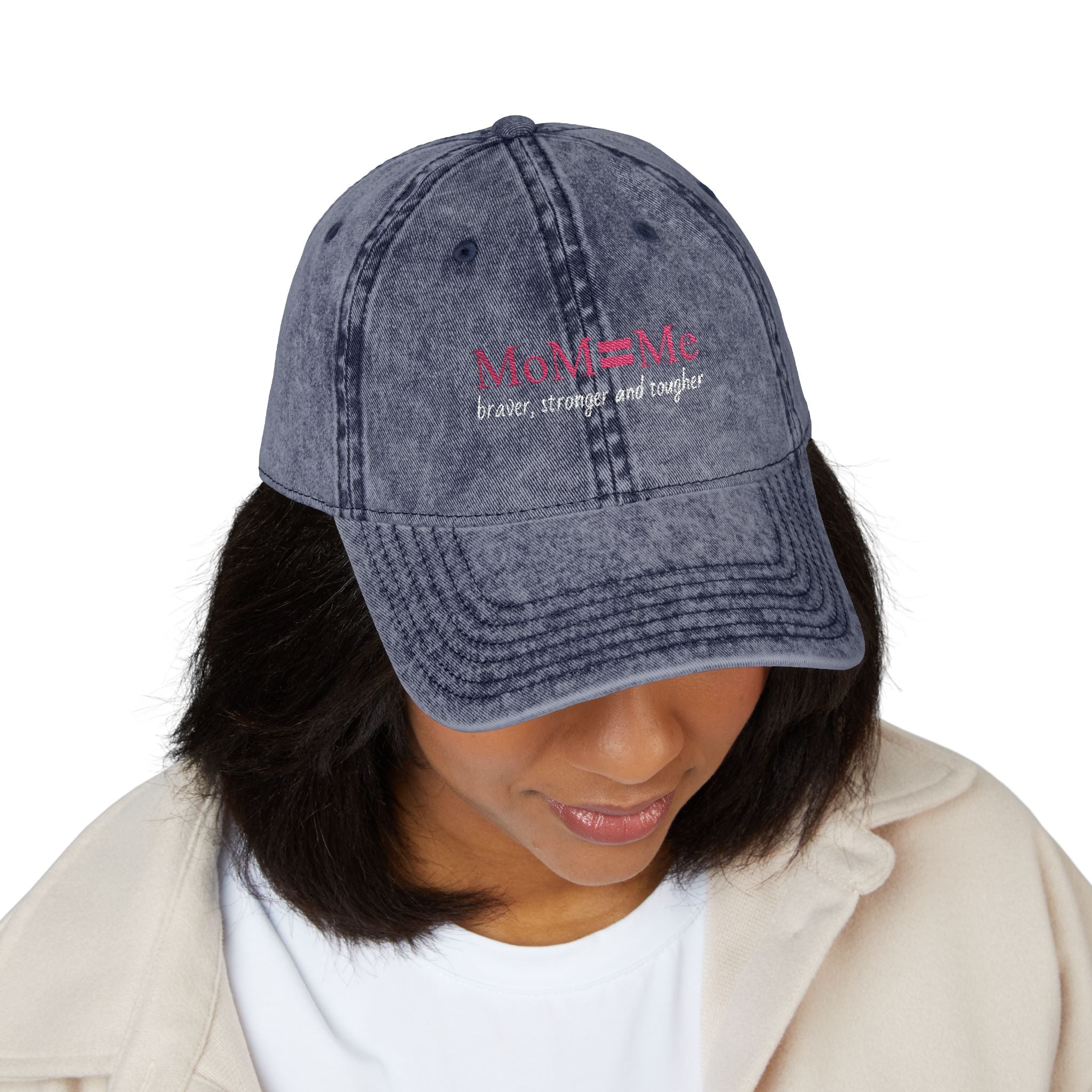 MoM = Me “Braver, Stronger and Tougher” Vintage Cap (Embroidery)