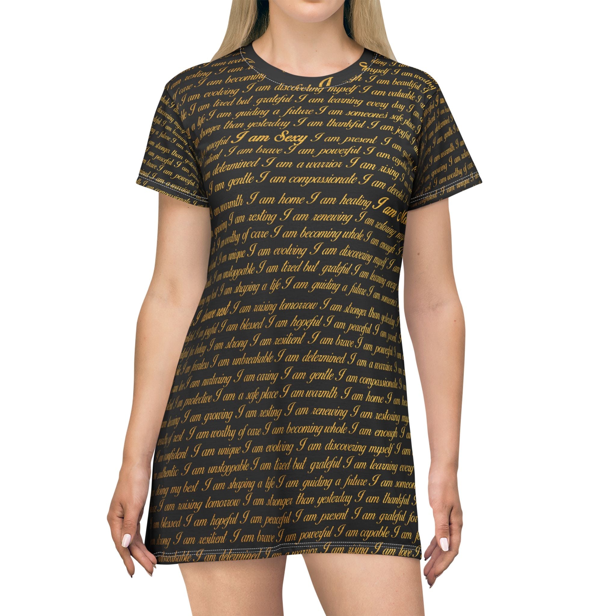 MoM=Me Expression T-Shirt Dress (AOP)