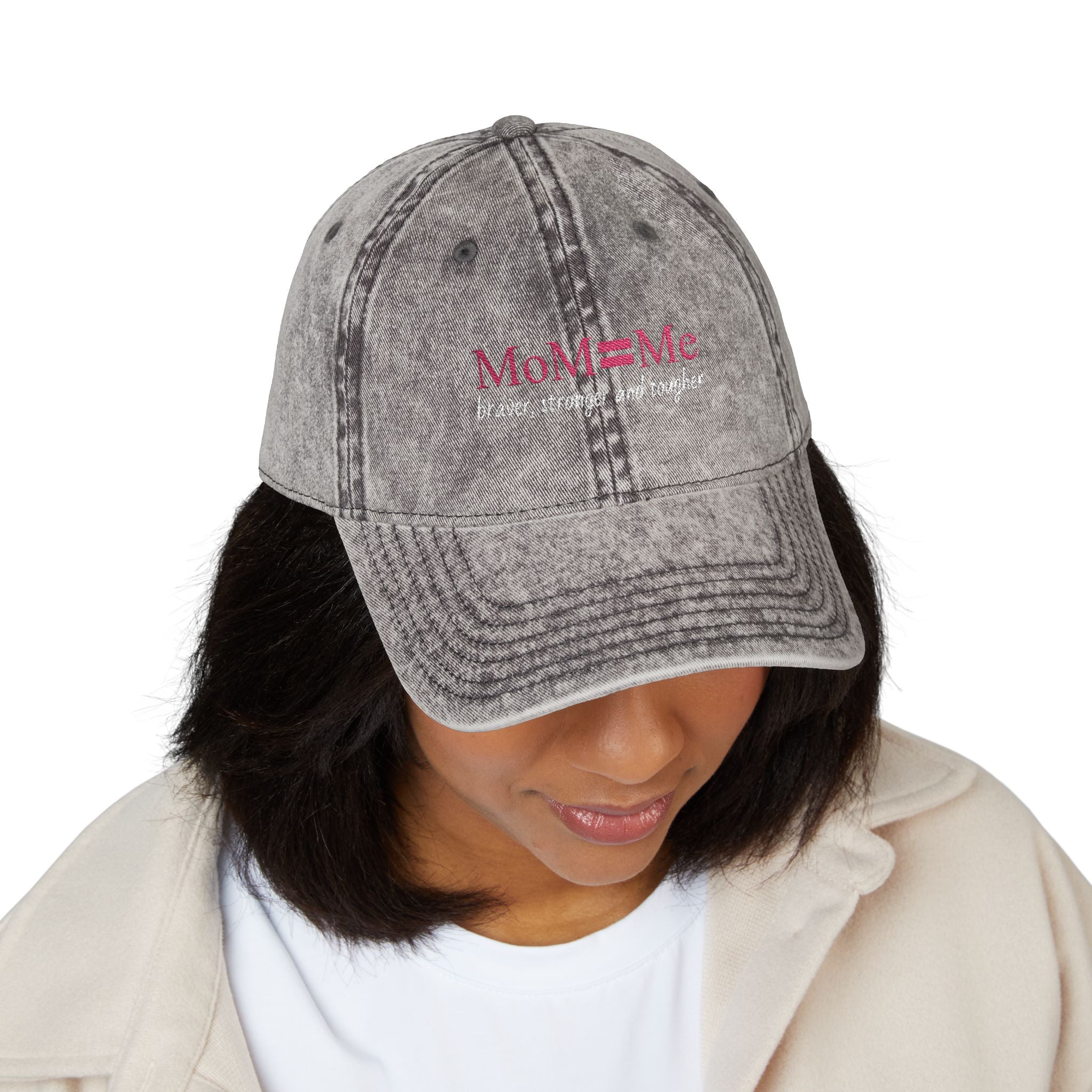 MoM = Me “Braver, Stronger and Tougher” Vintage Cap (Embroidery)