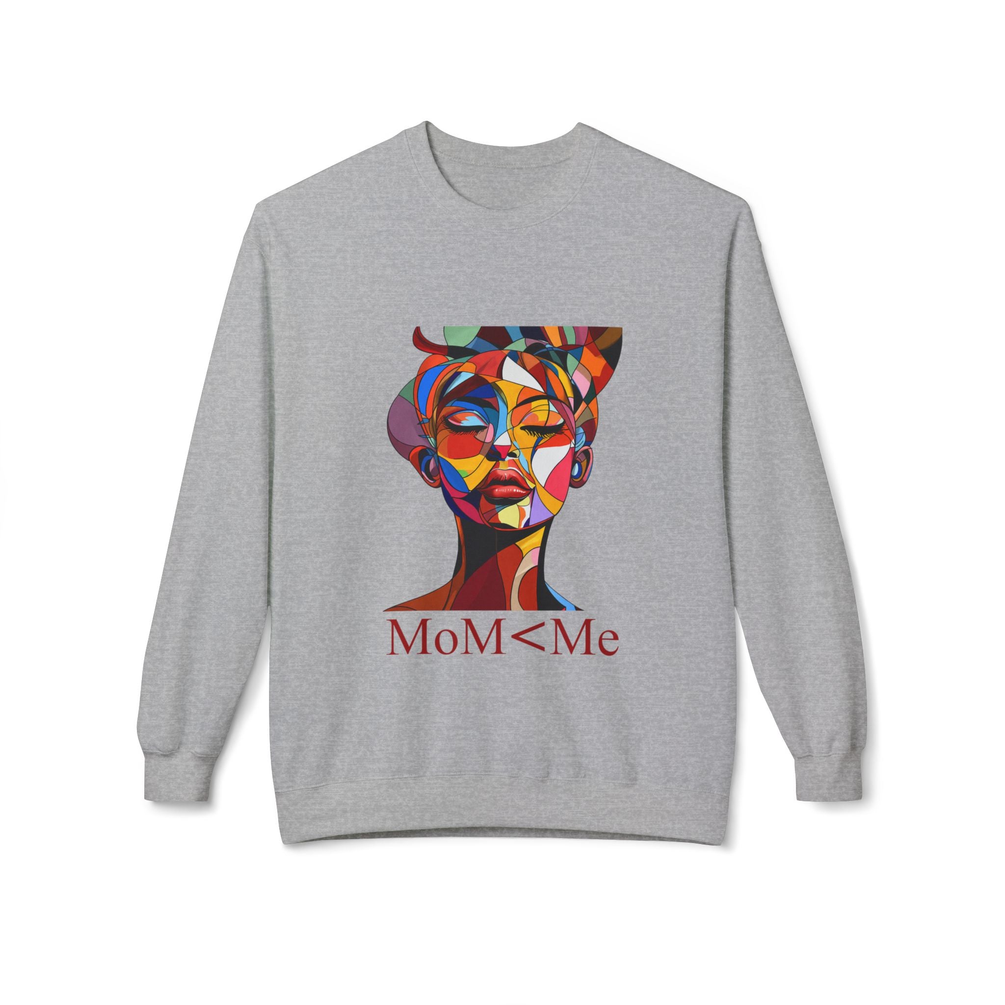 MoM < Me Unisex Midweight Softstyle Fleece Crewneck Sweatshirt