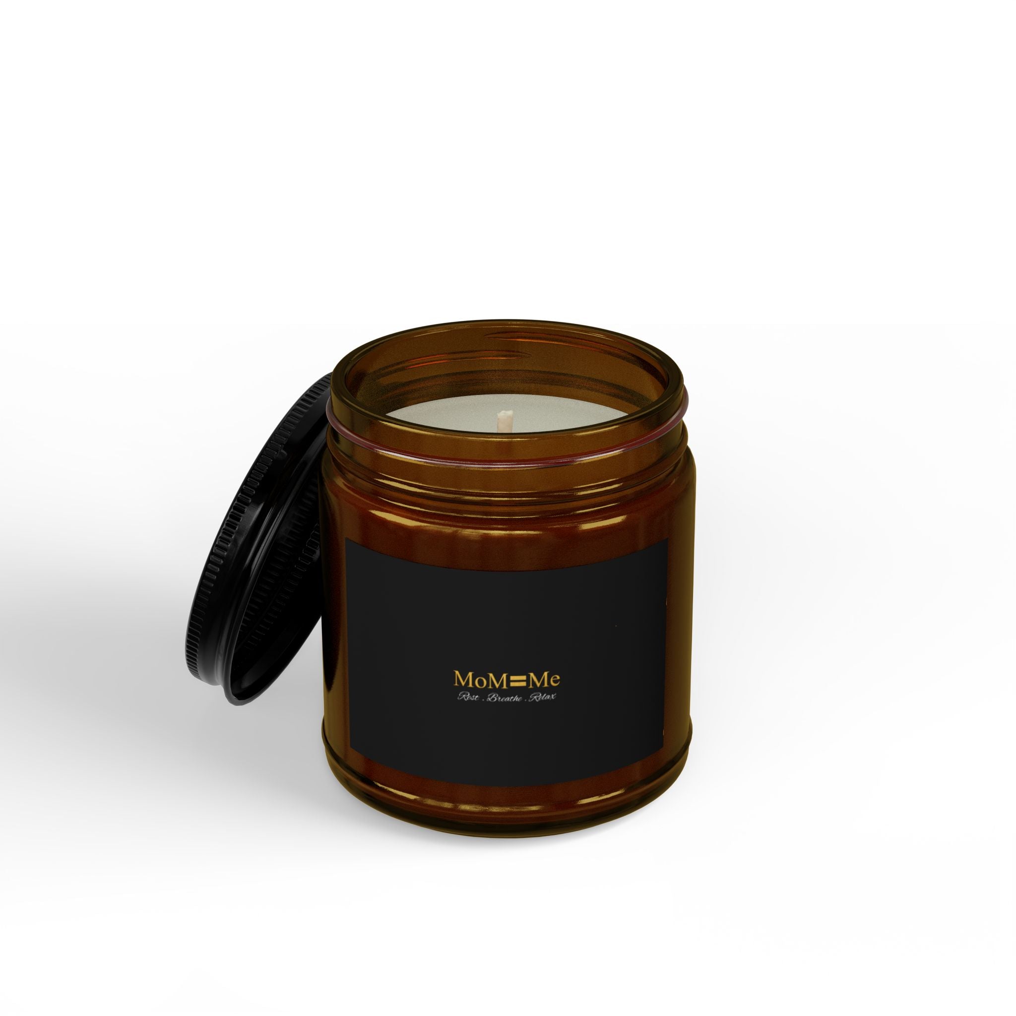 MoM=Me Scented Soy Candle – Vanilla Bean (Amber Jar) Rest. Breathe. Relax.