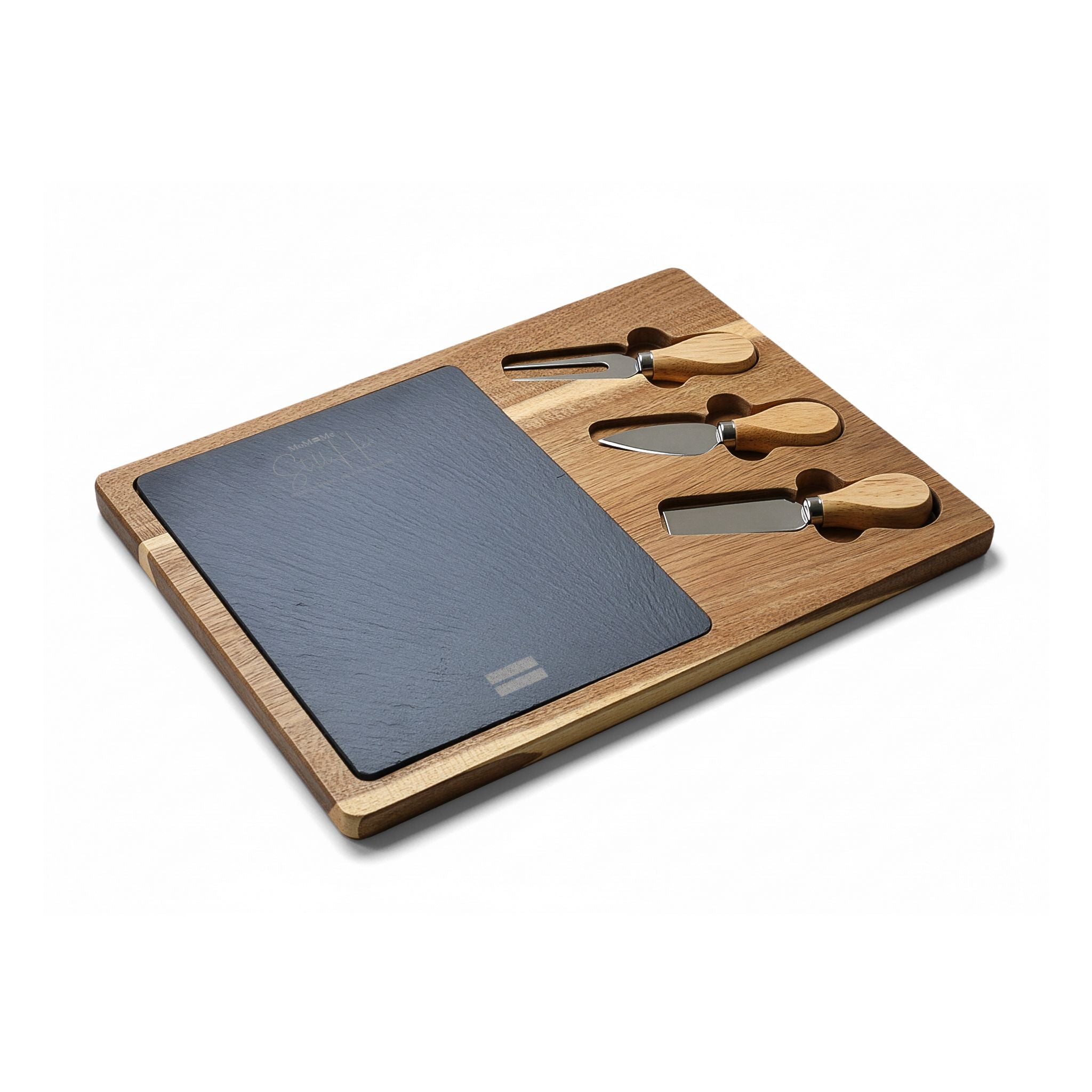 Premium MoM=Me “Still Her” Charcuterie Board — Engraved Acacia & Slate