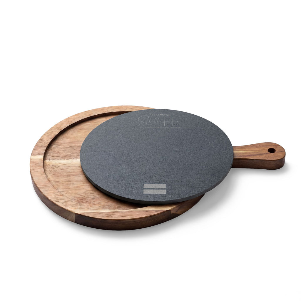 Premium MoM=Me “Still Her” Charcuterie Board — Engraved Acacia & Slate