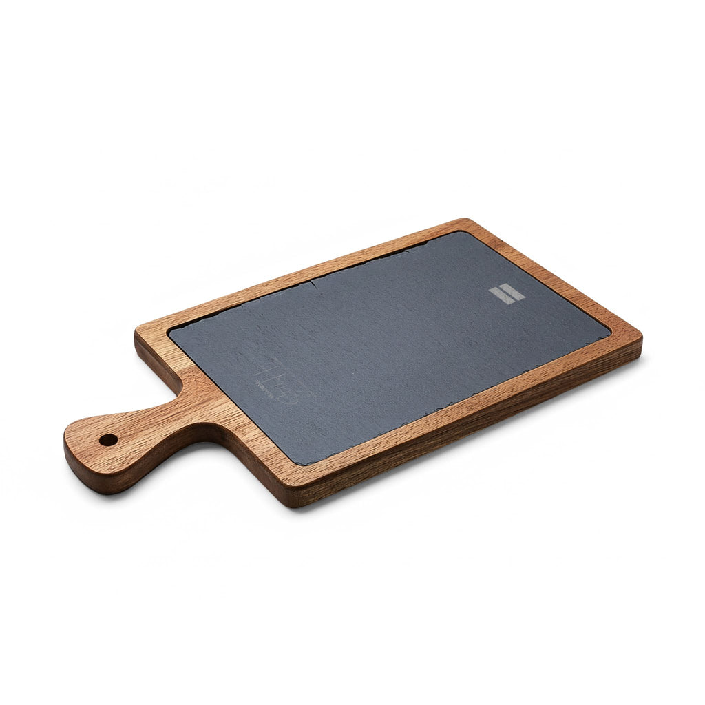 Premium MoM=Me “Still Her” Charcuterie Board — Engraved Acacia & Slate