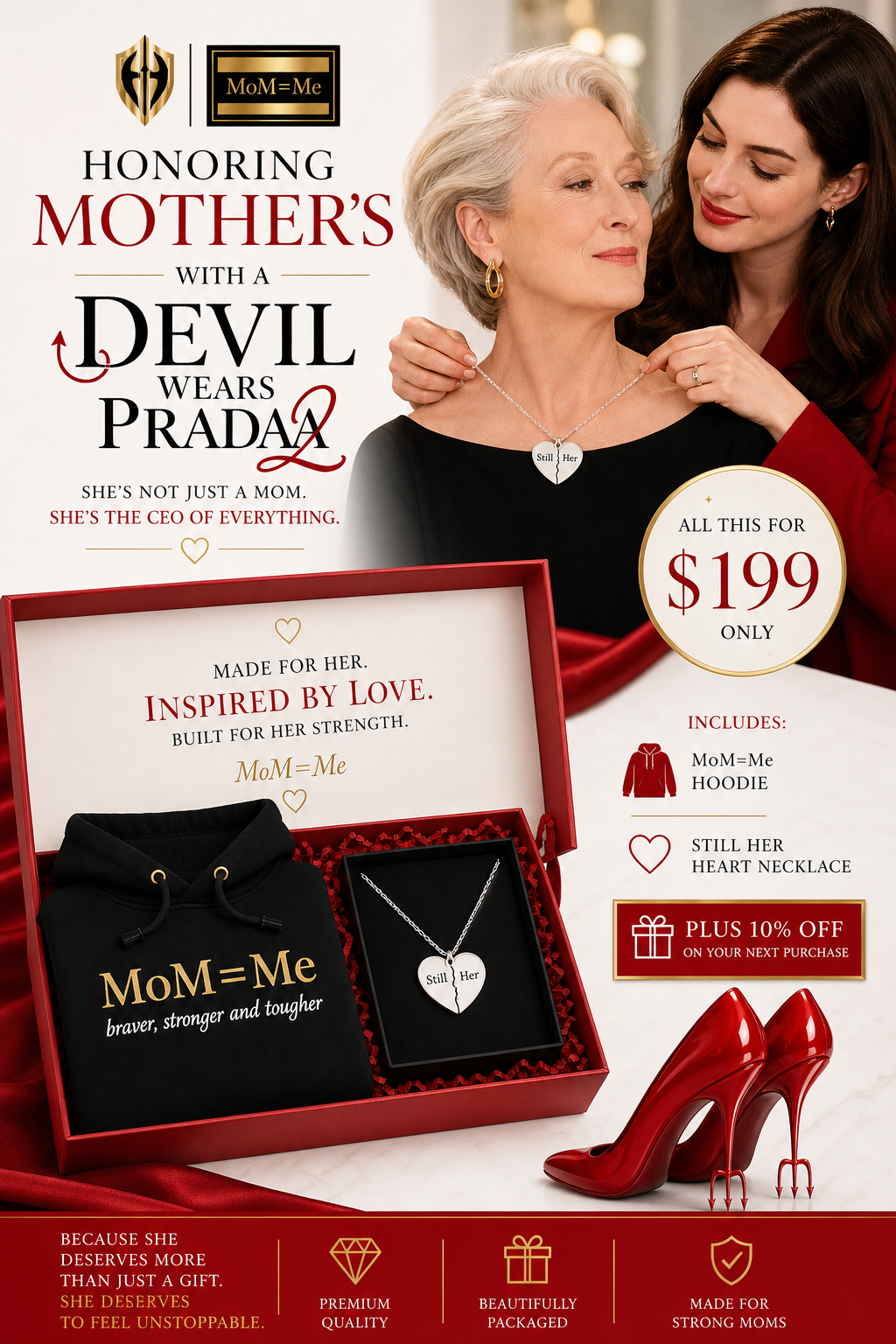 MoM=Me Mother’s Day Gift Bundle (Hoodie + Necklace)